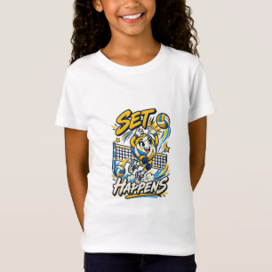 Lustiges Volleyball-Design 'Set Happens' T-Shirt