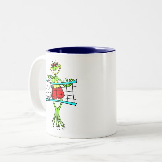 Lustiges Volleyball-Geschenk Zweifarbige Tasse (Vorderseite Links)