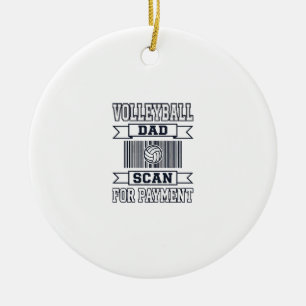 Lustiges Volleyball-Vater-Scan-Bezahlshemd-Design Keramik Ornament