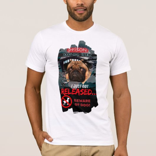 Lustiges Vorsicht-Hund-T-Shirt – Herren-Wachhund-T T-Shirt (Vorderseite)