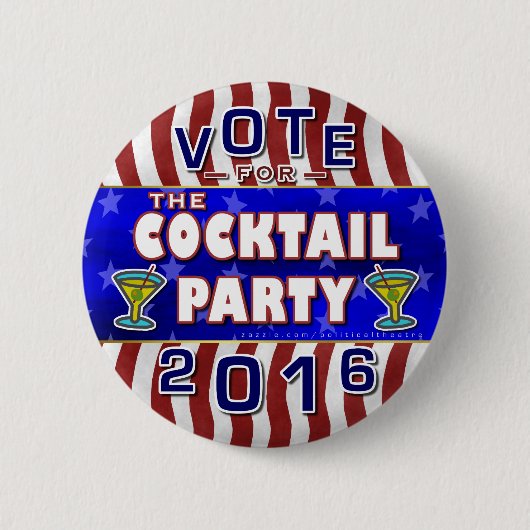 Lustiges Wahl-Parodie-Cocktail-Party 2016 Button (Vorderseite)