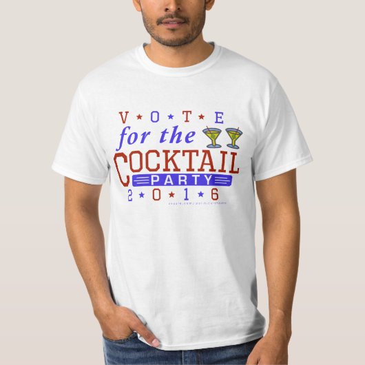 Lustiges Wahl-Parodie-Cocktail-Party 2016 T-Shirt (Vorderseite)