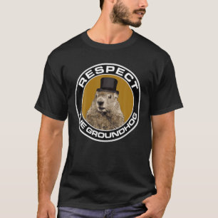 Lustiges Waldmurmeltier-Porträt, Respektiere das W T-Shirt