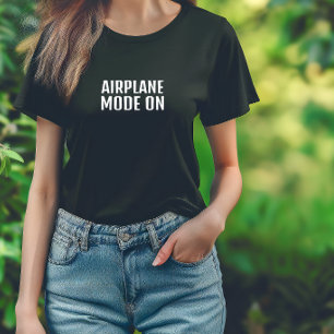 Lustiges Wander-Shirt Flugzeugmodus auf weiß schwa T-Shirt