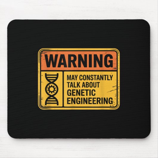 Lustiges Warnschild Gentechnik Bioingenieur Mousepad (Vorne)