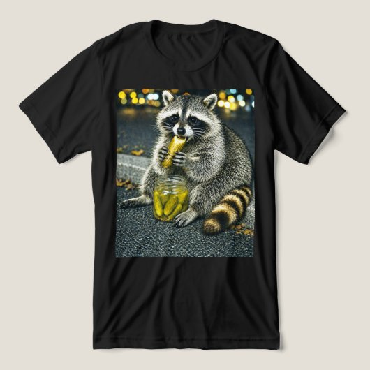 Lustiges Waschbär-Meme, das Pickles isst Tri-Blend Shirt (Design Vorderseite)
