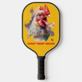 Lustiges Wasserfarben-Huhn Personalisiert Pickleball Schläger (Vorderseite)