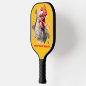 Lustiges Wasserfarben-Huhn Personalisiert Pickleball Schläger (Links)