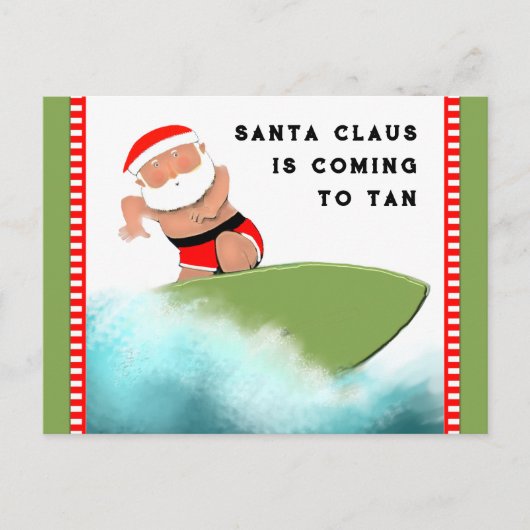Lustiges Weihnachten am Strand Postkarte (Vorderseite)
