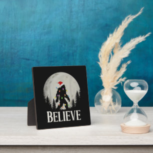 Lustiges Weihnachten Bigfoot Santa Mond Sasquatch Fotoplatte