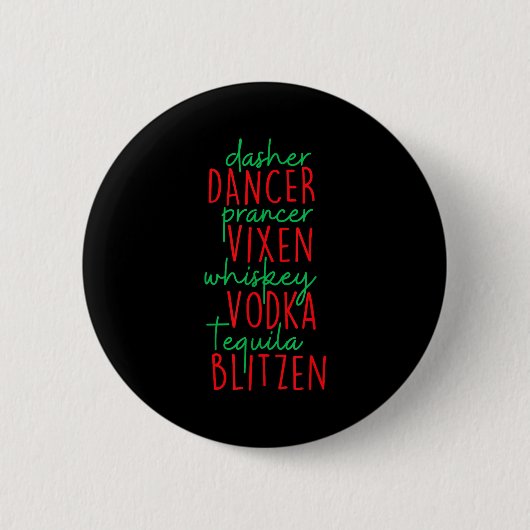 Lustiges Weihnachten Dasher Dancer Prancer Vixen W Button (Vorderseite)