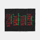 Lustiges Weihnachten Dasher Dancer Prancer Vixen W Fleecedecke (Vorderseite (Horizontal))