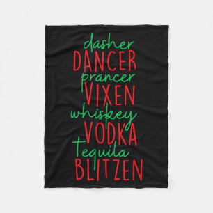 Lustiges Weihnachten Dasher Dancer Prancer Vixen W Fleecedecke