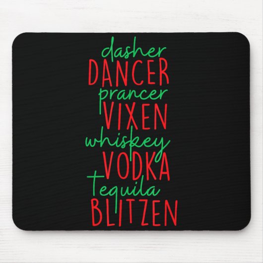 Lustiges Weihnachten Dasher Dancer Prancer Vixen W Mousepad (Vorne)