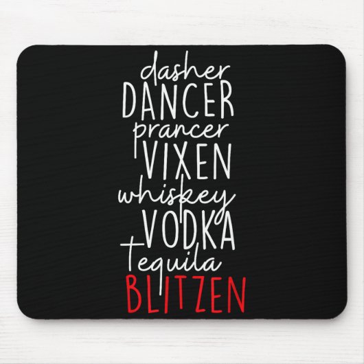 Lustiges Weihnachten Dasher Dancer Prancer Vixen W Mousepad (Vorne)
