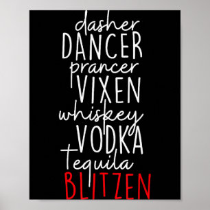 Lustiges Weihnachten Dasher Dancer Prancer Vixen W Poster