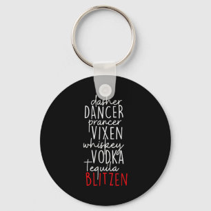 Lustiges Weihnachten Dasher Dancer Prancer Vixen W Schlüsselanhänger