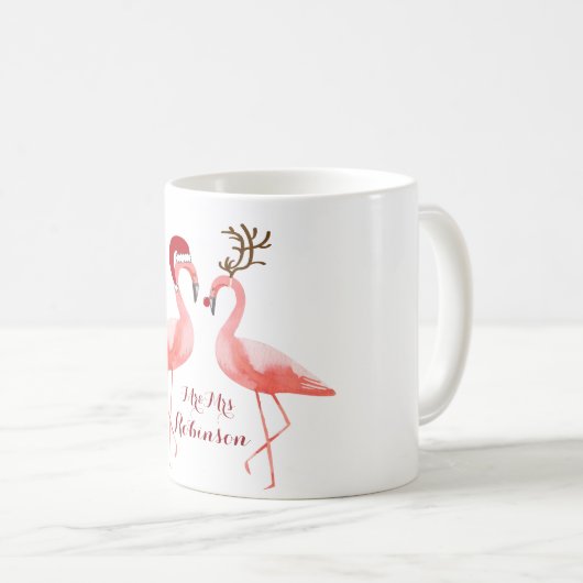 Lustiges Weihnachten der Flamingos Kaffeetasse (VorderseiteRechts)