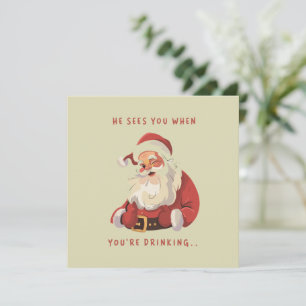 Lustiges Weihnachten Er sieht dich, wenn du trinks