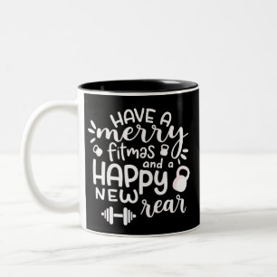 Lustiges Weihnachten Fitness Sarkastisches Fitness Zweifarbige Tasse