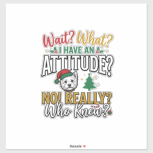 Lustiges Weihnachten-Hund Attitude Zitat Vintage-S Aufkleber