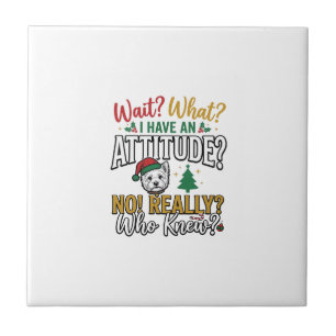 Lustiges Weihnachten-Hund Attitude Zitat Vintage-S Fliese