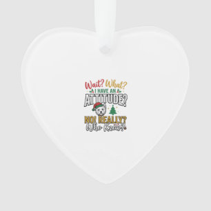 Lustiges Weihnachten Hund Attitude Zitat Vintage-S Ornament
