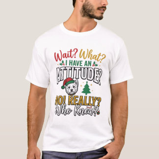 Lustiges Weihnachten-Hund Attitude Zitat Vintage-S T-Shirt