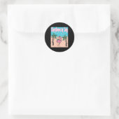 Lustiges Weihnachten im Juli Flamingo Beach Weihna Runder Aufkleber (Tasche)