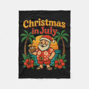 Lustiges Weihnachten im Juli Patriotischer Sommer Fleecedecke