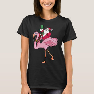 Lustiges Weihnachten im Juli Santa Claus Flamingo T-Shirt
