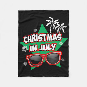 Lustiges Weihnachten im Juli Santa Claus Sommerfer Fleecedecke