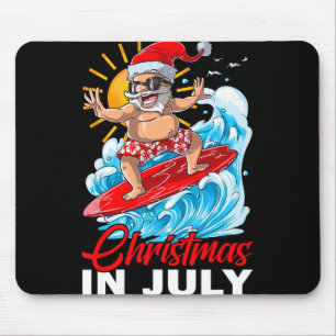 Lustiges Weihnachten im Juli Santa Surft Sommerstr Mousepad