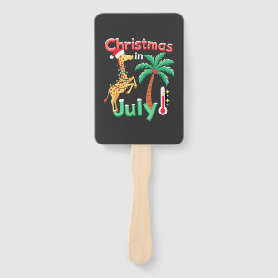 Lustiges Weihnachten im Juli-Shirt Santa Giraffe P Fächer