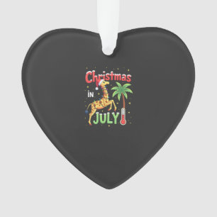 Lustiges Weihnachten im Juli-Shirt Santa Giraffe P Ornament