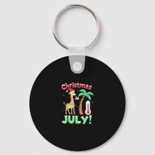 Lustiges Weihnachten im Juli-Shirt Santa Giraffe P Schlüsselanhänger