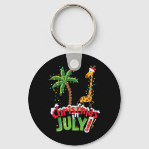 Lustiges Weihnachten im Juli-Shirt Santa Giraffe P Schlüsselanhänger
