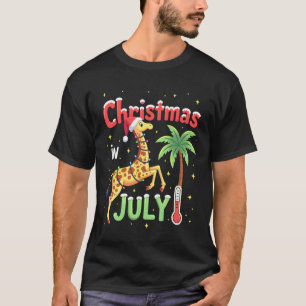Lustiges Weihnachten im Juli-Shirt Santa Giraffe P T-Shirt