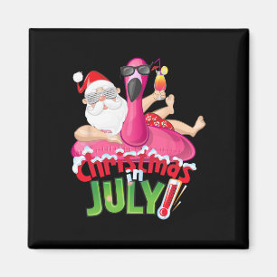 Lustiges Weihnachten im Juli-Shirt Sommer Flamingo Magnet