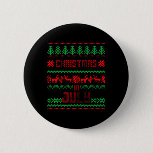 Lustiges Weihnachten im Juli-Shirt Sommer hässlich Button
