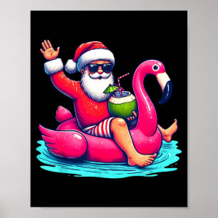 Lustiges Weihnachten im Juli Sommer Flamingo Float Poster