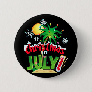 Lustiges Weihnachten im Juli Sommer Strandurlaub X Button