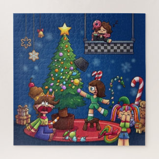 Lustiges Weihnachten ist abgesagt Chibi Charaktere Puzzle