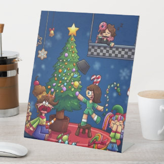 Lustiges Weihnachten ist abgesagt Chibi Charaktere Sockelschild