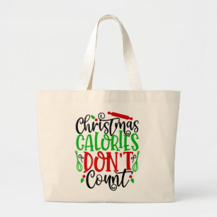 Lustiges Weihnachten Kalorien zählen nicht Design Jumbo Stoffbeutel