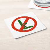 Lustiges Weihnachten "kein L" Rechteckiger Pappuntersetzer (angewinkelt)