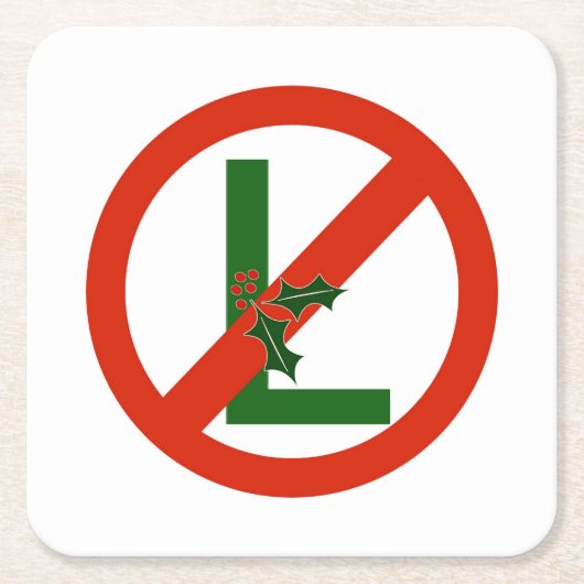 Lustiges Weihnachten "kein L" Rechteckiger Pappuntersetzer (Vorderseite)