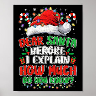 Lustiges Weihnachten Kinder Erwachsene Lieber Sant Poster