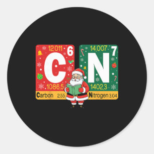 Lustiges Weihnachten Kohlenstoff Stickstoff 67 Mem Runder Aufkleber