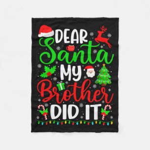 Lustiges Weihnachten Lieber Santa Mein Bruder War Fleecedecke